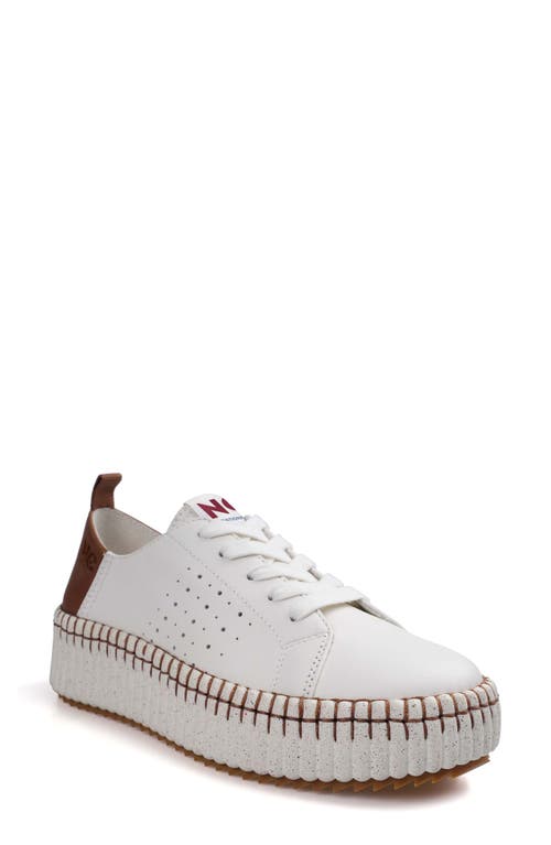 Shop National Comfort Leather Sneaker In White/tan Leather