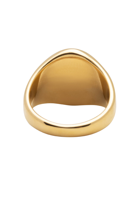 Squared Stainless Steel Ring With Gold Plating