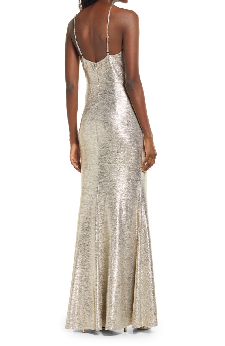 Lulus Came to Stun Mermaid Maxi Dress, Alternate, color, Light Gold