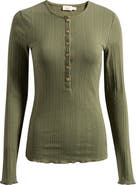 Faherty Paradise Pointelle Stitch Organic Cotton Blend Henley