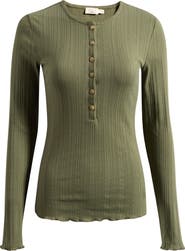 Faherty Paradise Pointelle Stitch Organic Cotton Blend Henley