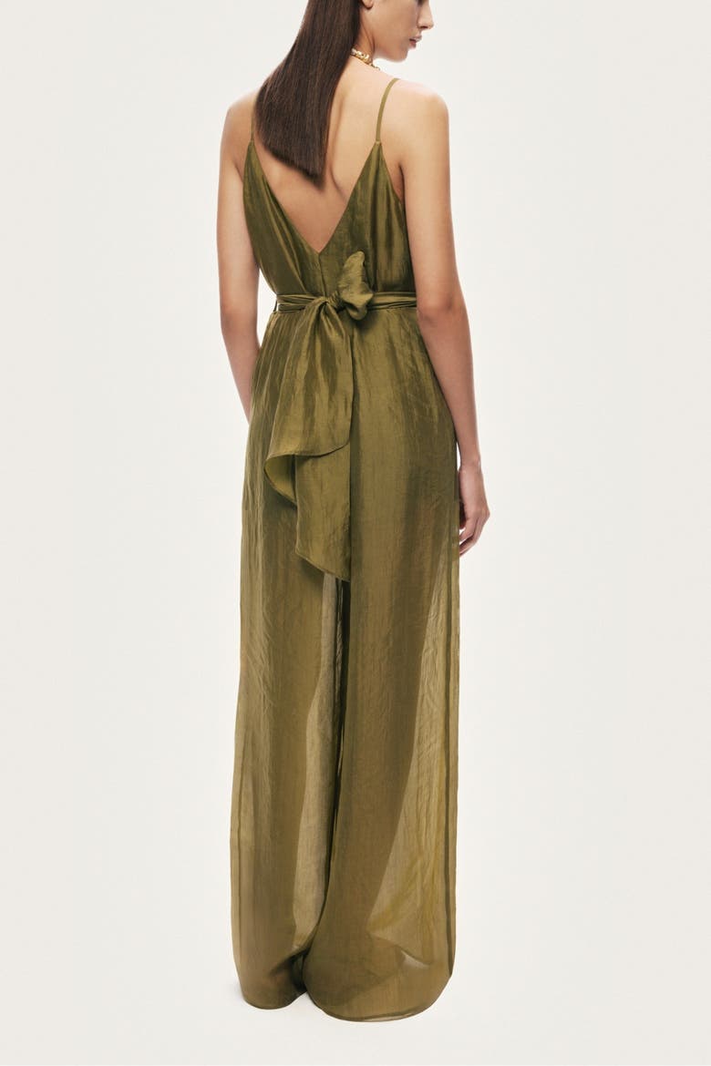 Strappy Wide-Leg Jumpsuit, Alternate, color, Khaki