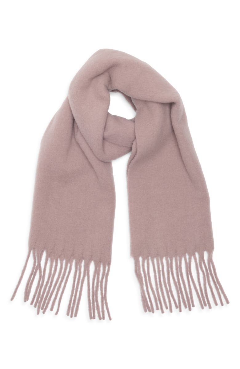 Nordstrom Wool & Alpaca Blend Fringe Scarf, Alternate, color, Pink Timber