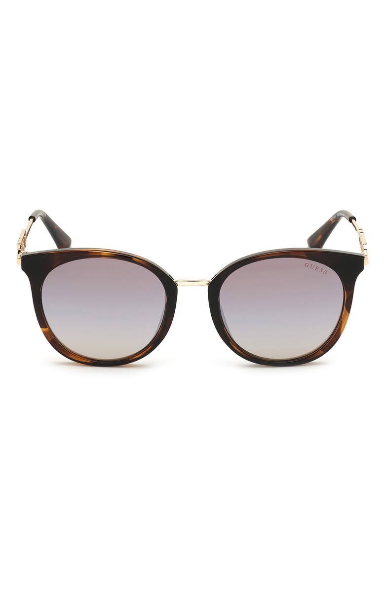 GUESS Round Sunglasses, Main, color, Dark Havana / Brown Mirror