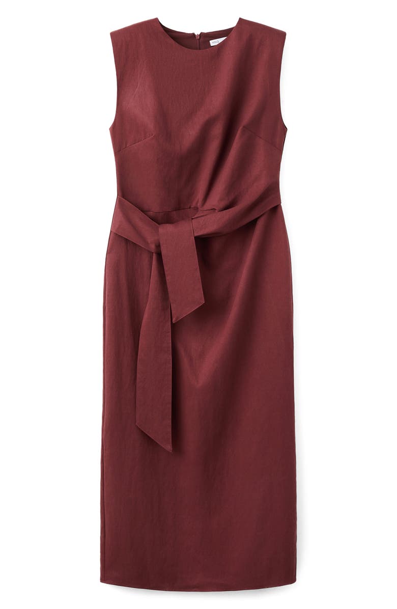MANGO Sleeveless Sash Midi Dress, Alternate, color,