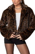 EDIKTED Lady Leopard Faux Fur Jacket