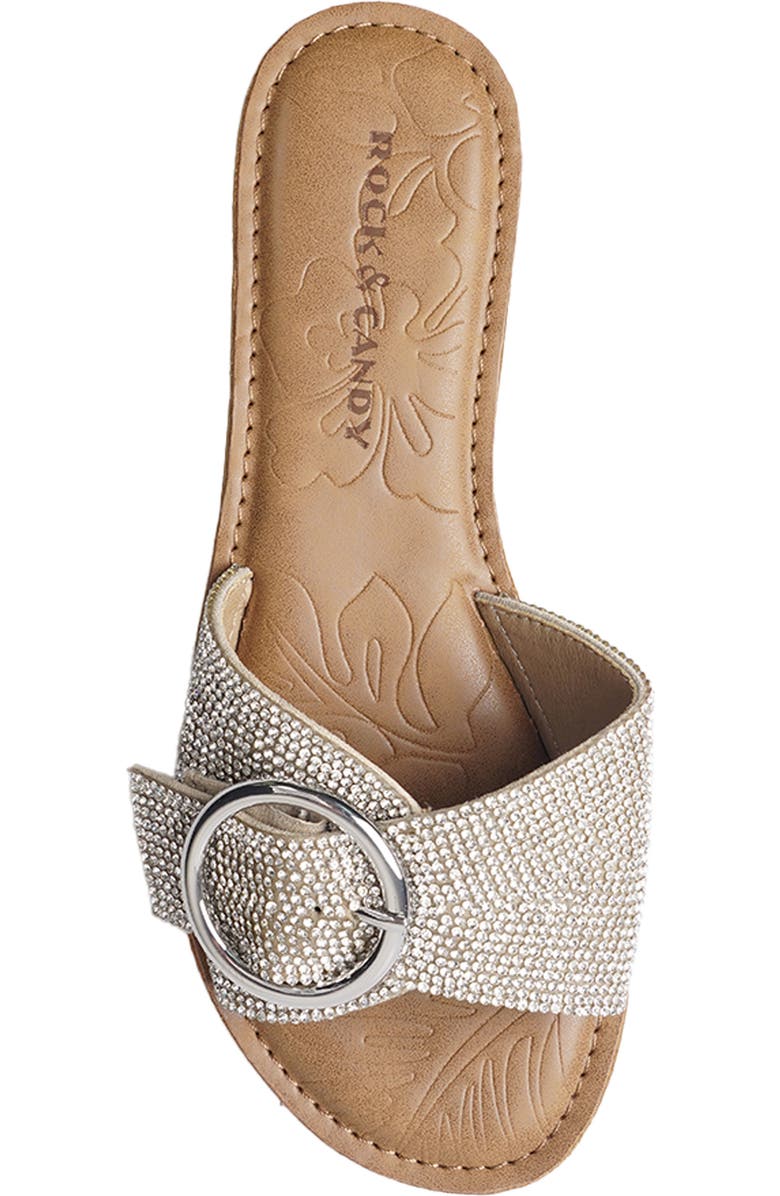 ROCK AND CANDY Crystal Buckle Slide Sandal, Alternate, color,