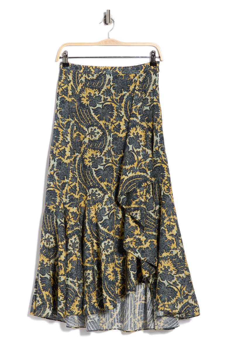 Sabina Cascasde Ruffle Cotton Blend Skirt, Alternate, color, LUNA
