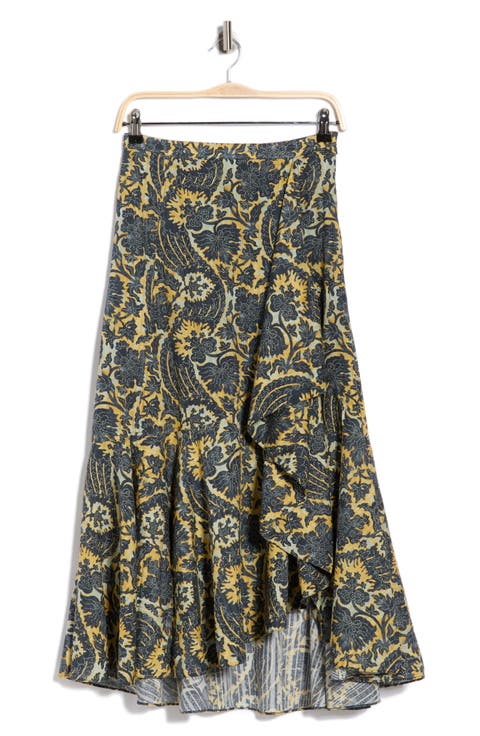 Sabina Cascasde Ruffle Cotton Blend Skirt