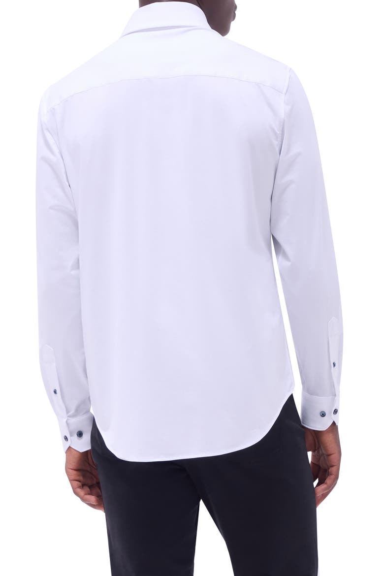 Devon OoohCotton® Solid Button-Up Shirt, Alternate, color, WHITE