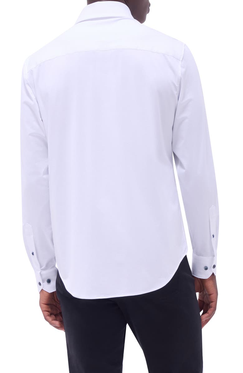 Bugatchi Devon OoohCotton<sup>®</sup> Solid Button-Up Shirt, Alternate, color, White