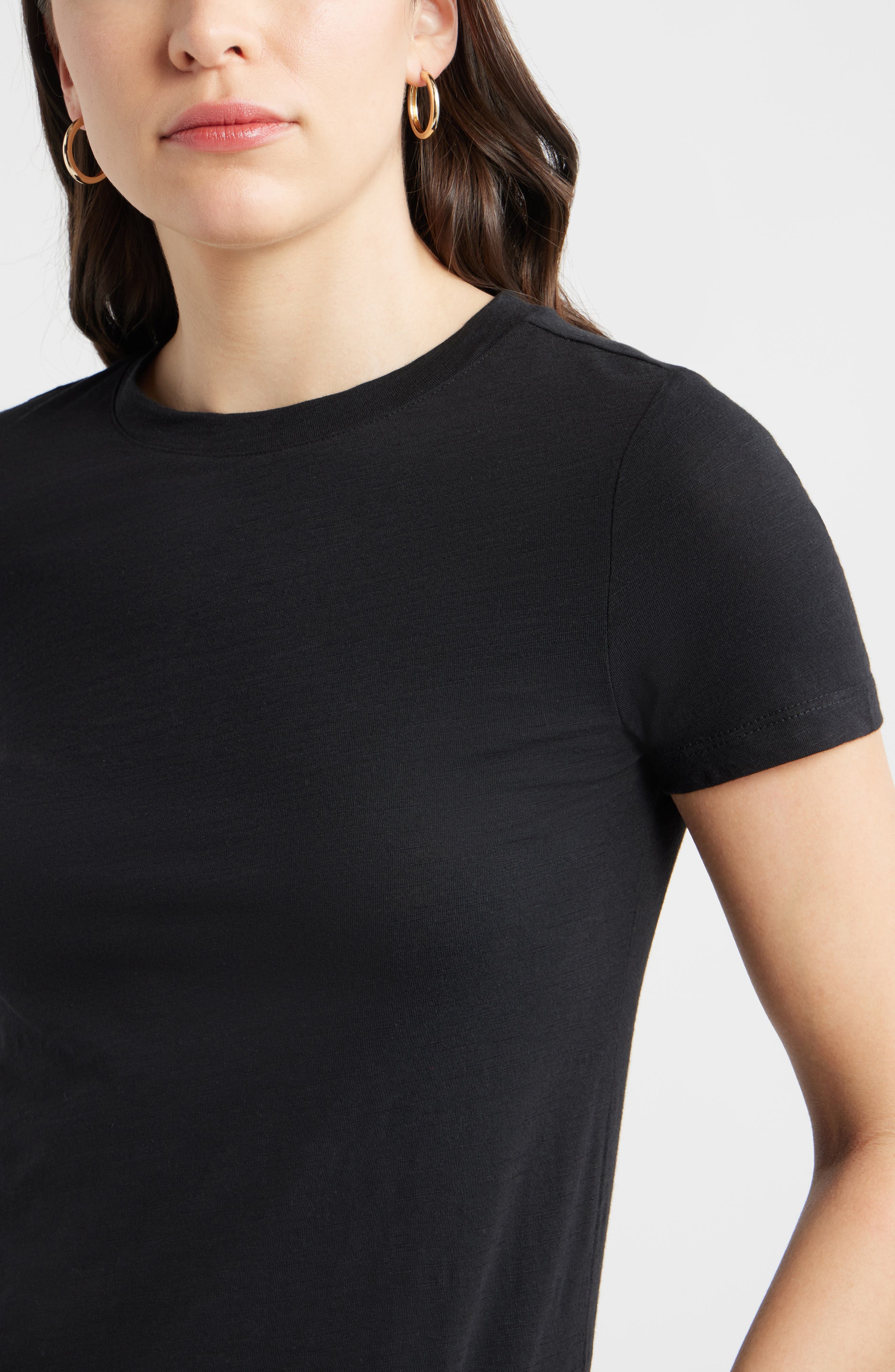 Женские Caslon® Cotton Blend Crewneck T-Shirt — фото 5