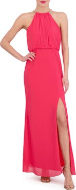 Vince Camuto Chain Detail Blouson Gown
