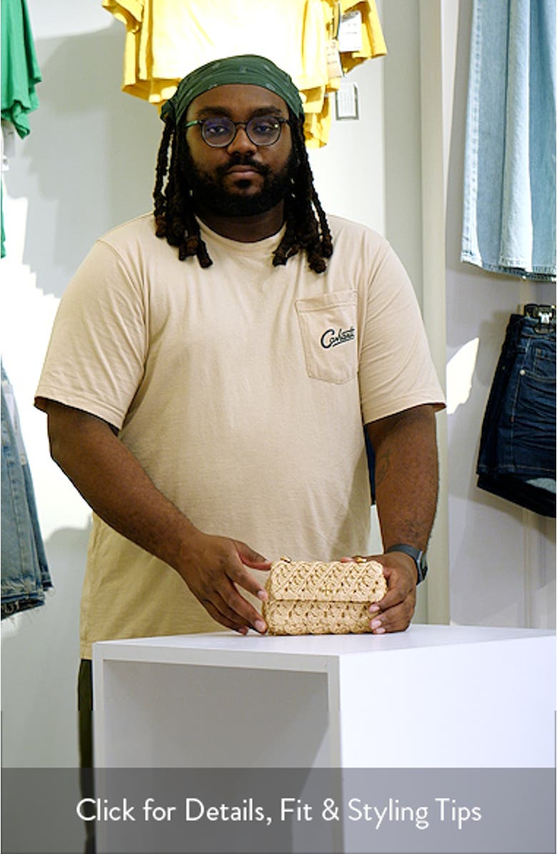 Kira Woven Raffia Convertible Shoulder Bag, sales video thumbnail