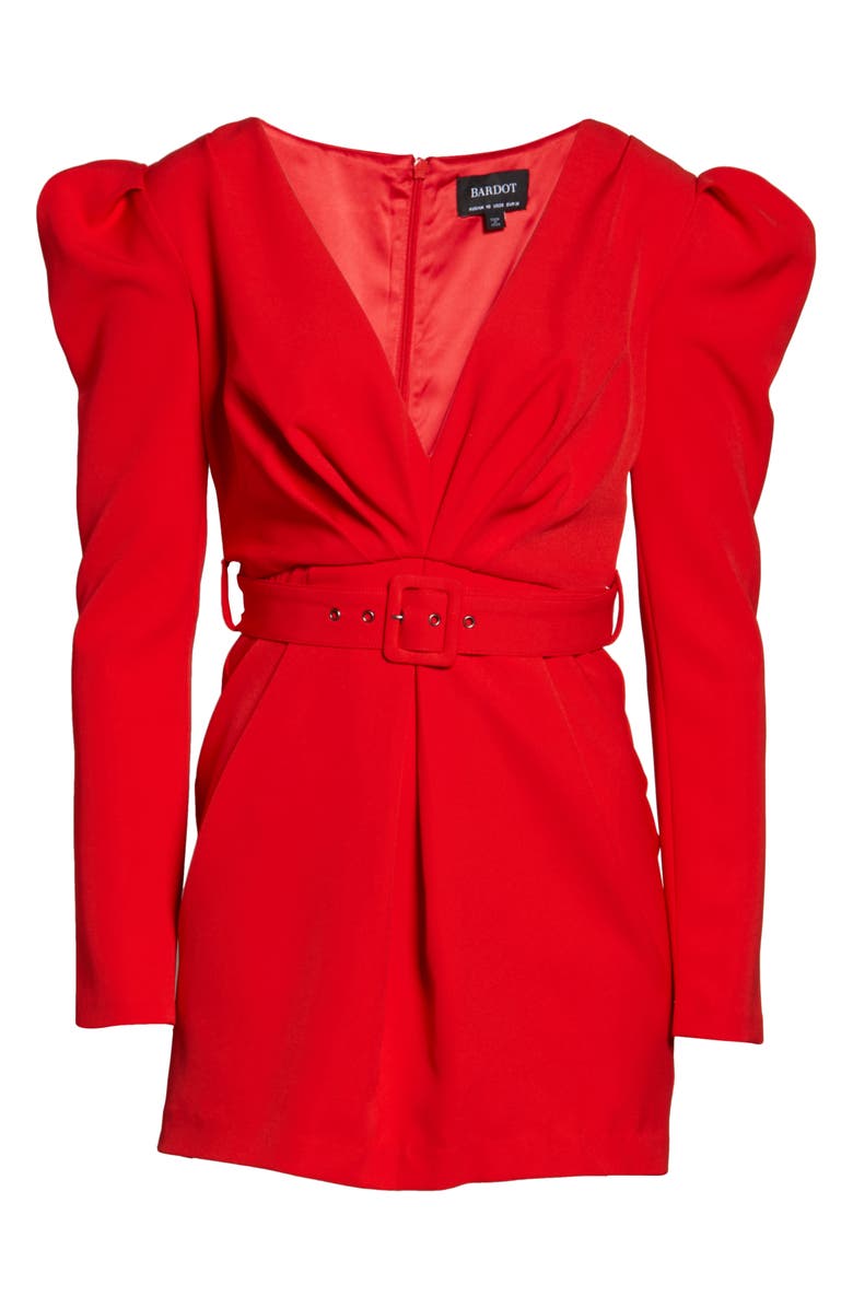 Bardot Letty Puff Long Sleeve Minidress, Alternate, color,