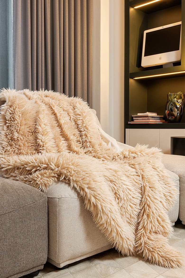 Faux Fur Throw - 50" x 60" - Tibetan, Alternate, color, TIBETAN