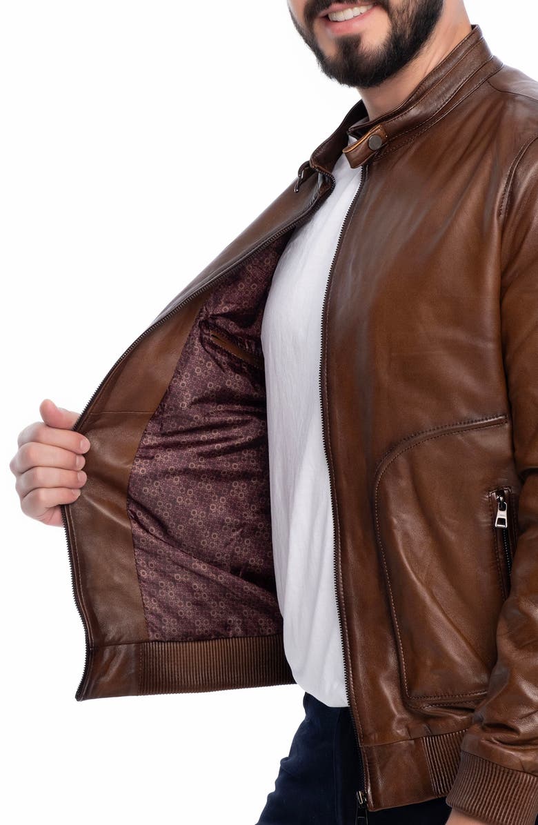 VELLAPAIS Larue Leather Jacket, Alternate, color, Brown