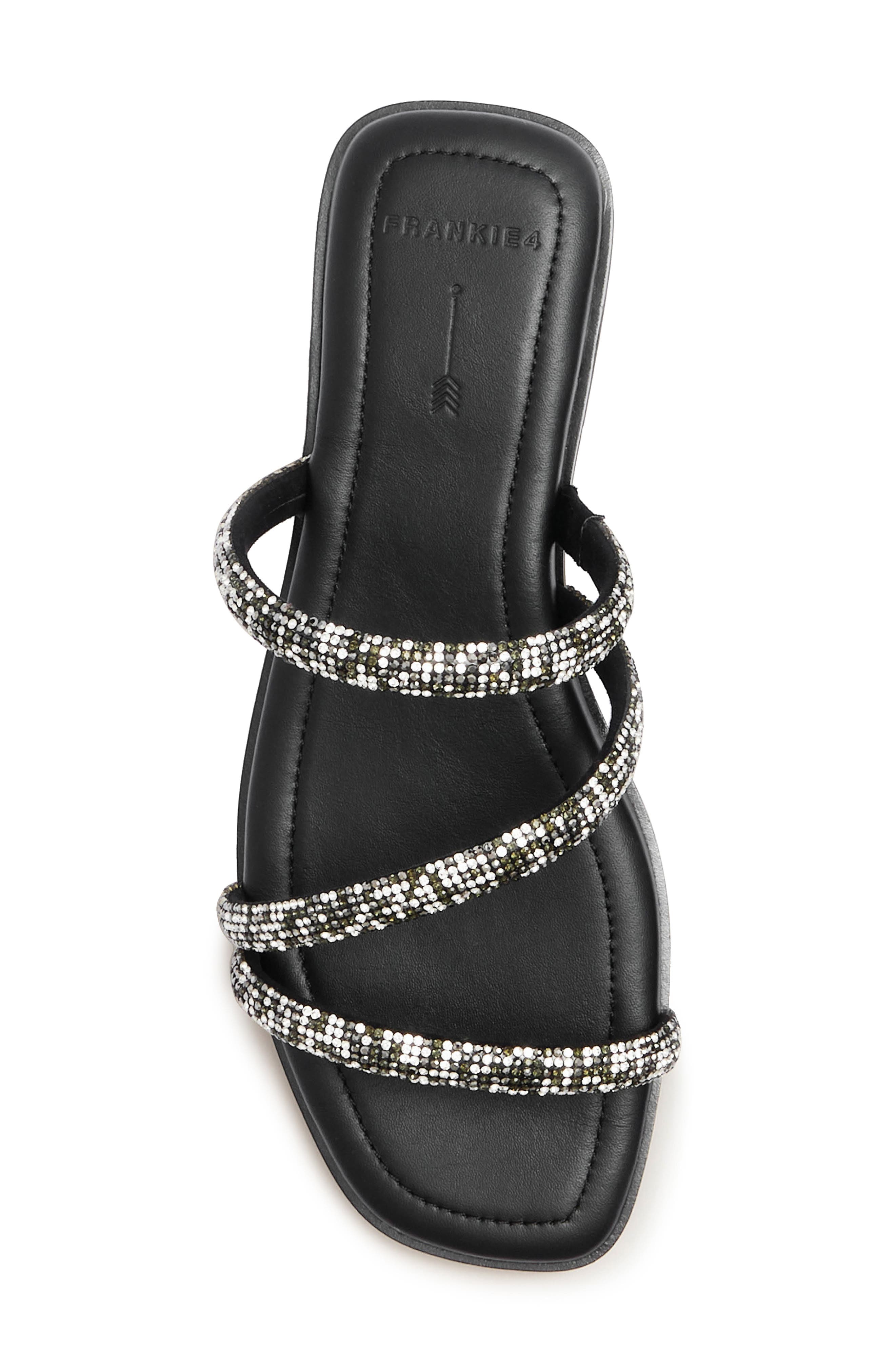 FRANKIE4 Remy Embellished Slide Sandal, Alternate, color, Black Smoke Crystal