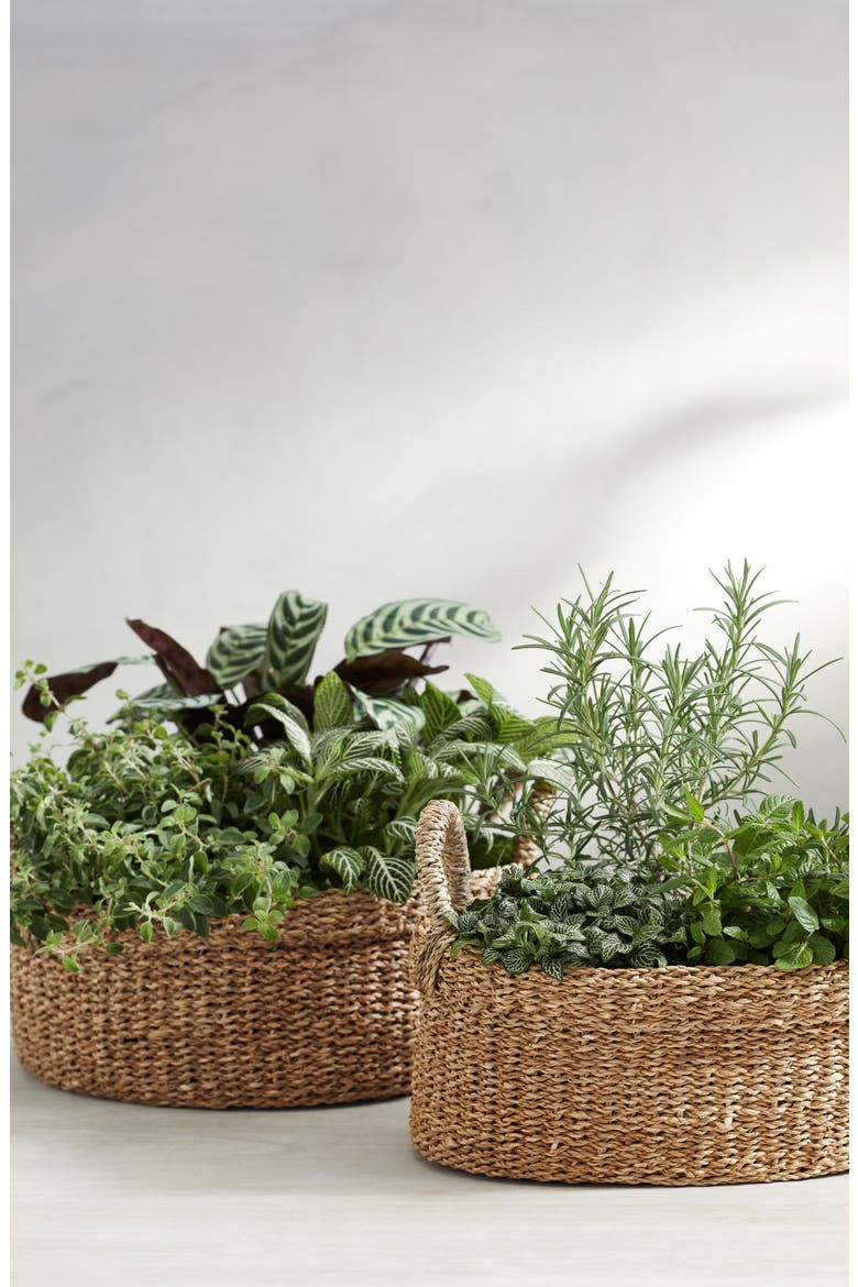 Small Round Seagrass Planter, Alternate, color, NATURAL