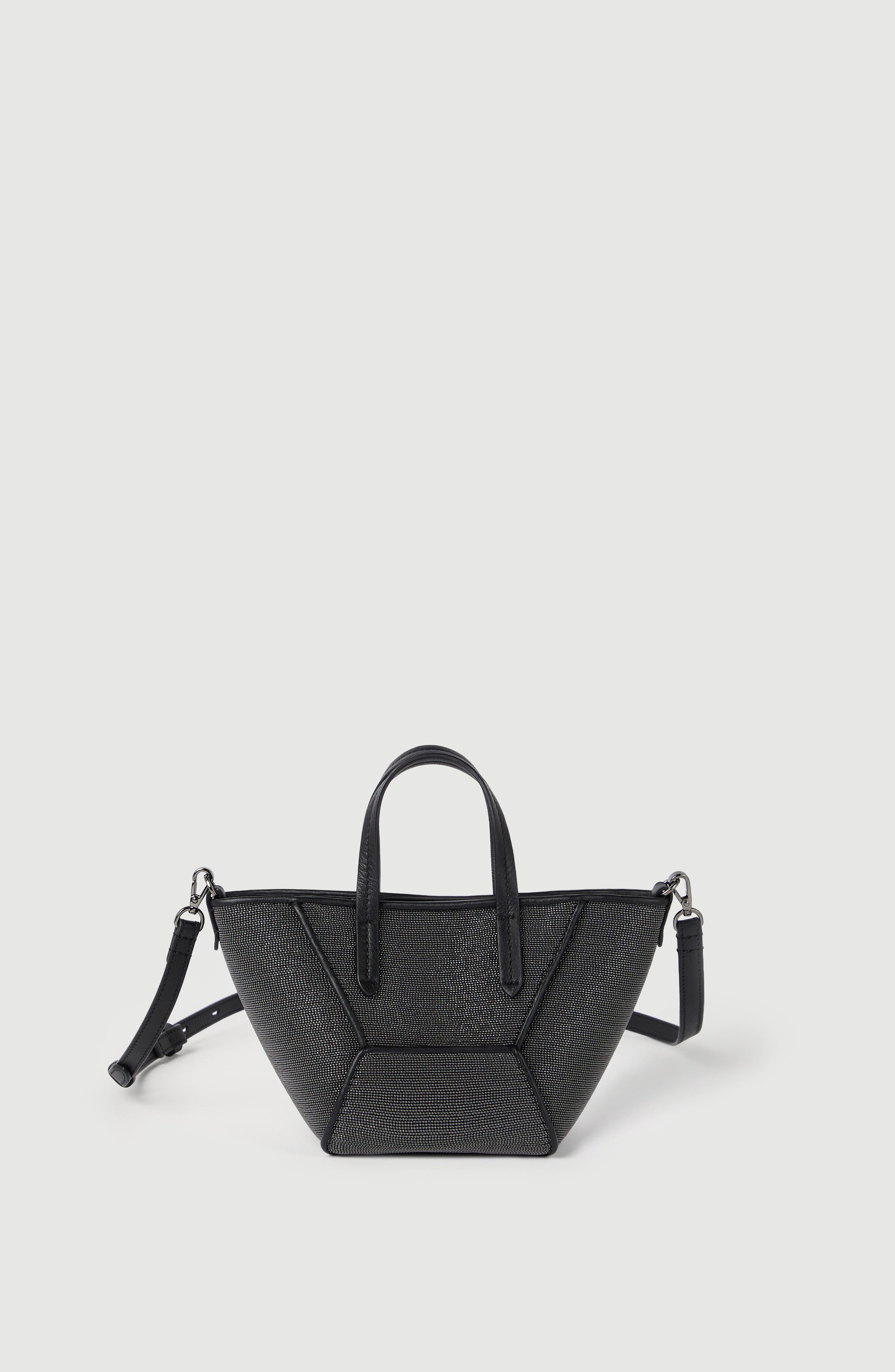 Brunello Cucinelli Precious BC Duo mini bag, Alternate, color, Black