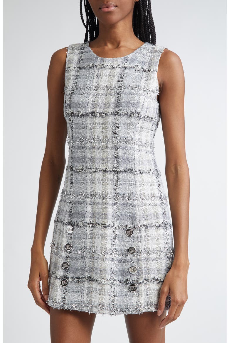 Raschel Check Shimmer Tweed Minidress, Alternate, color, QUADRI-CHECK-TARTAN