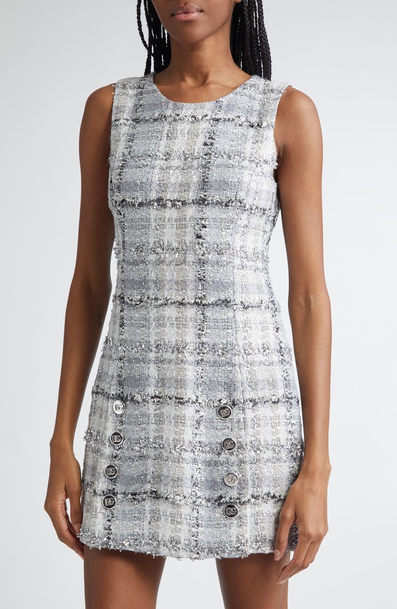 Dolce&Gabbana Raschel Check Shimmer Tweed Minidress, Alternate, color, Quadri-Check-Tartan