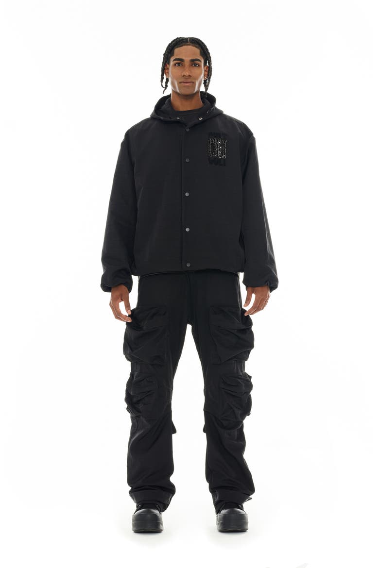 Oversize Coach's Jacket, Alternate, color, BLACK NYLON