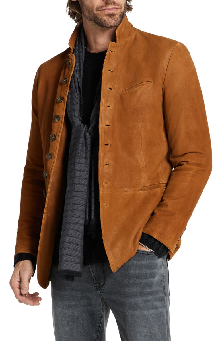 John Varvatos Notch Collar Suede Jacket, Alternate, color, 