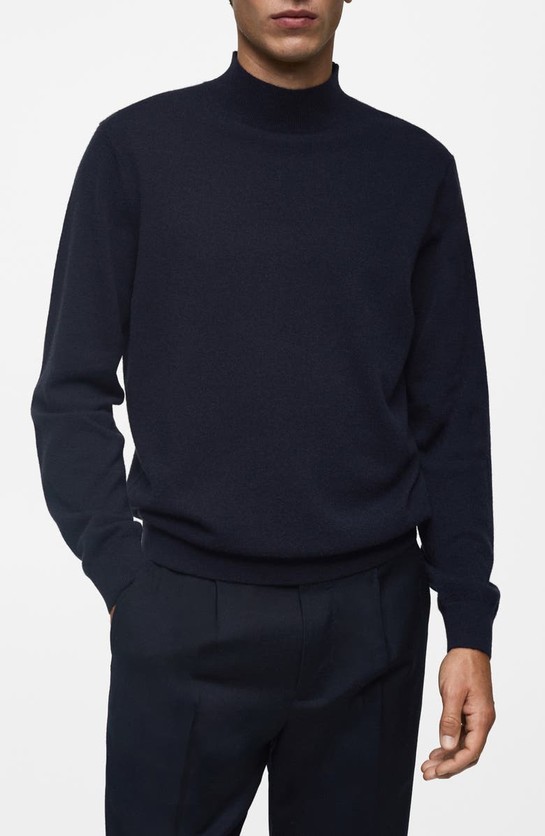 MANGO Mock Neck Cashmere Sweater, Main, color, 