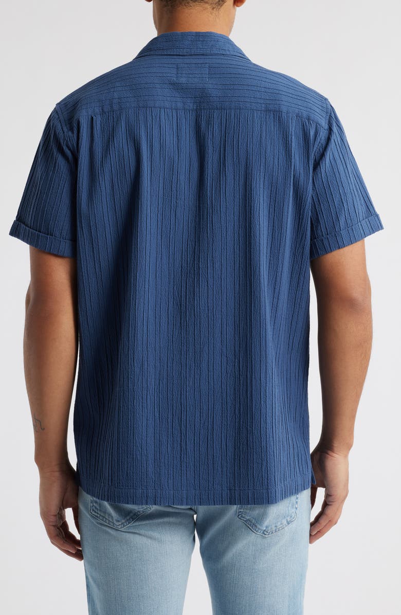 Rails Ohana Short Sleeve Stretch Cotton Plissé Camp Shirt, Alternate, color, Sea Blue