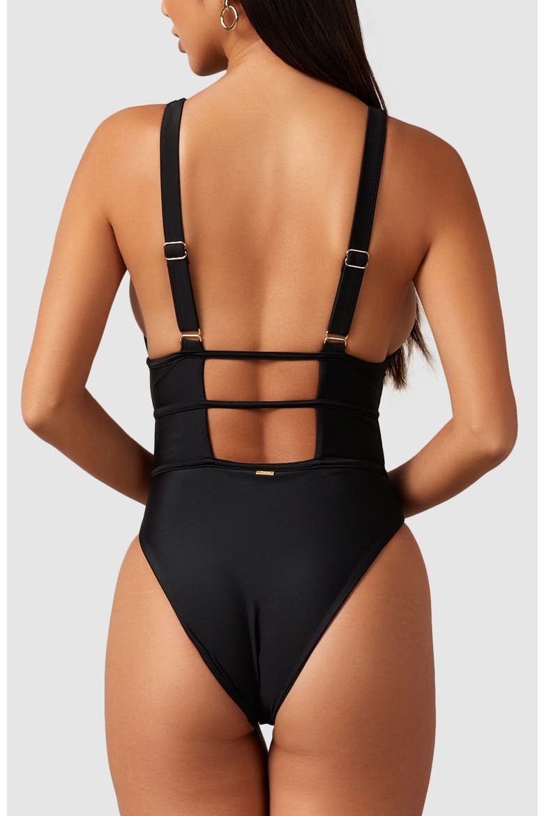 Zora One-Piece Swimsuit, Alternate, color, Black