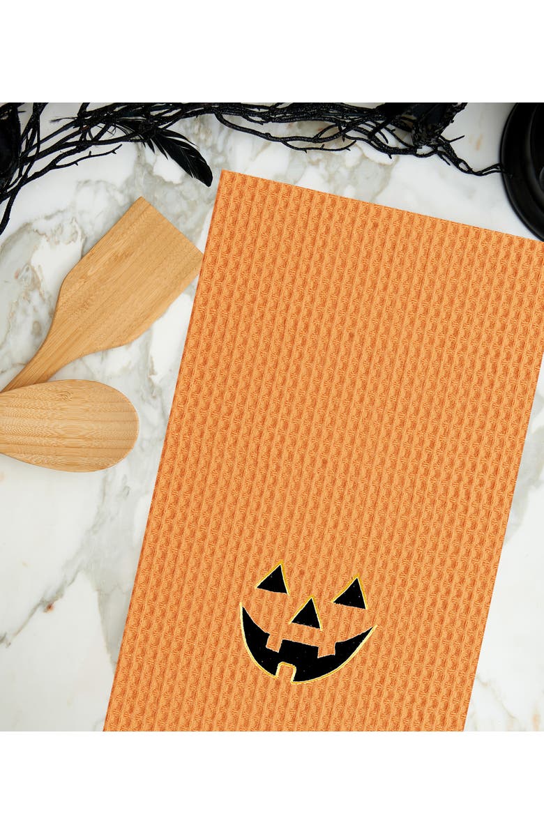 C&F Home Jack O' Lantern Pumpkin Halloween Waffle Weave Cotton Kitchen Towel, Alternate, color, 
