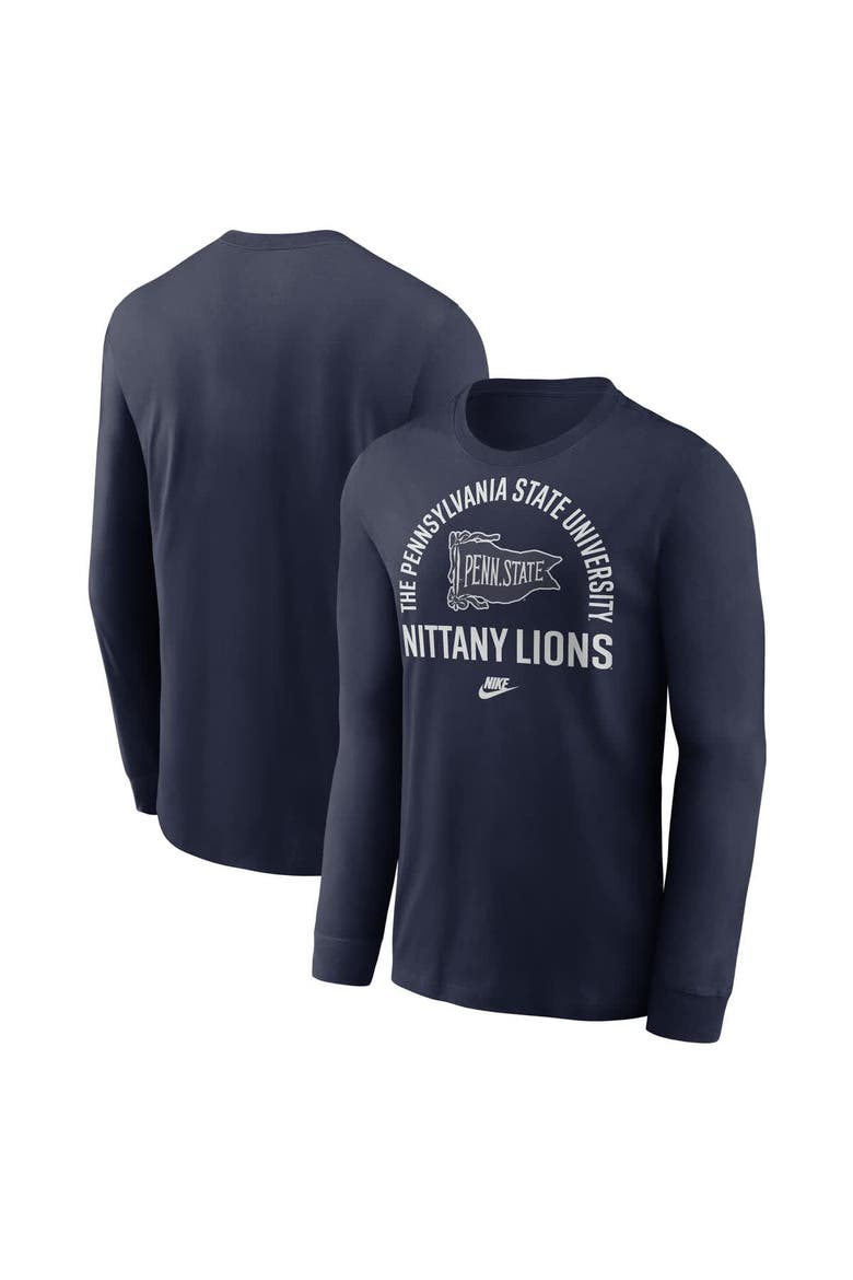 Men's Nike Navy Penn State Nittany Lions Legacy Arched Logo Long Sleeve T-Shirt, Main, color, Navy