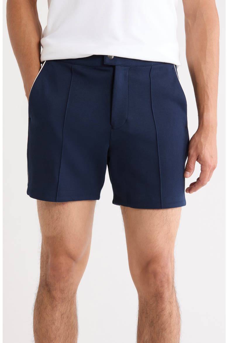 Pipe Trim Shorts, Main, color, NAVY BLUE