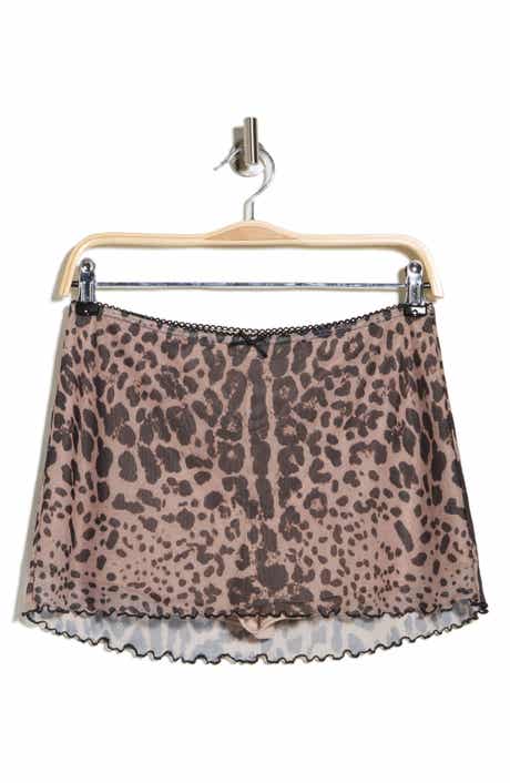 LE LIS Animal Print Mesh Skirt