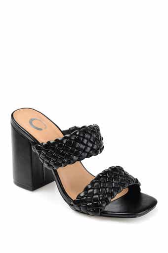 JOURNEE Melissa Woven Strap Block Heel Slide Sandal
