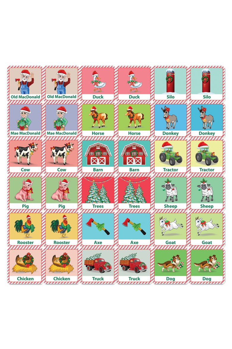 Old MacDonald Christmas Matching Game, Alternate, color, Multicolor