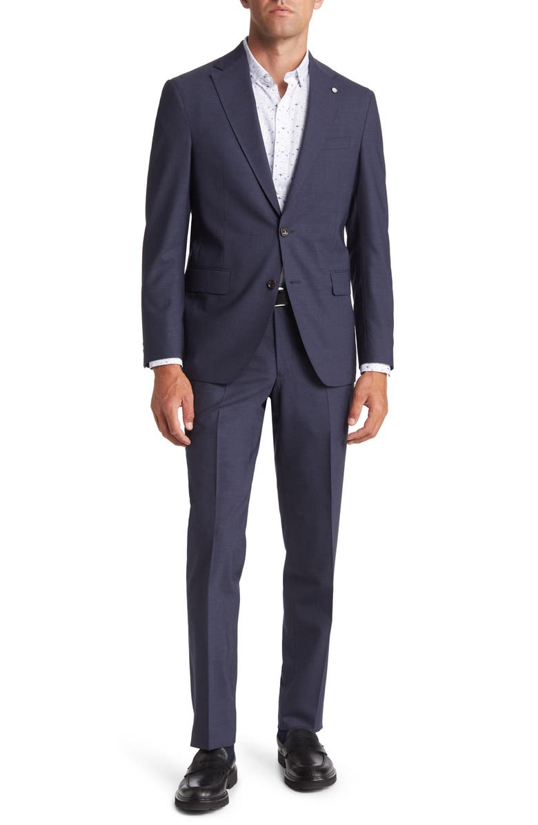 Jack Victor Dean Soft Constructed Stretch Wool Suit, Main, color, Blue Grey