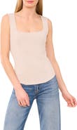 Halogen® Square Neck Corset Sweater Tank
