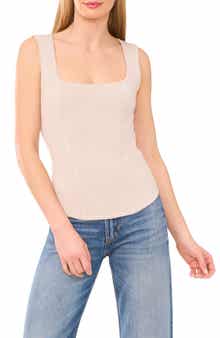 Halogen® Square Neck Corset Sweater Tank