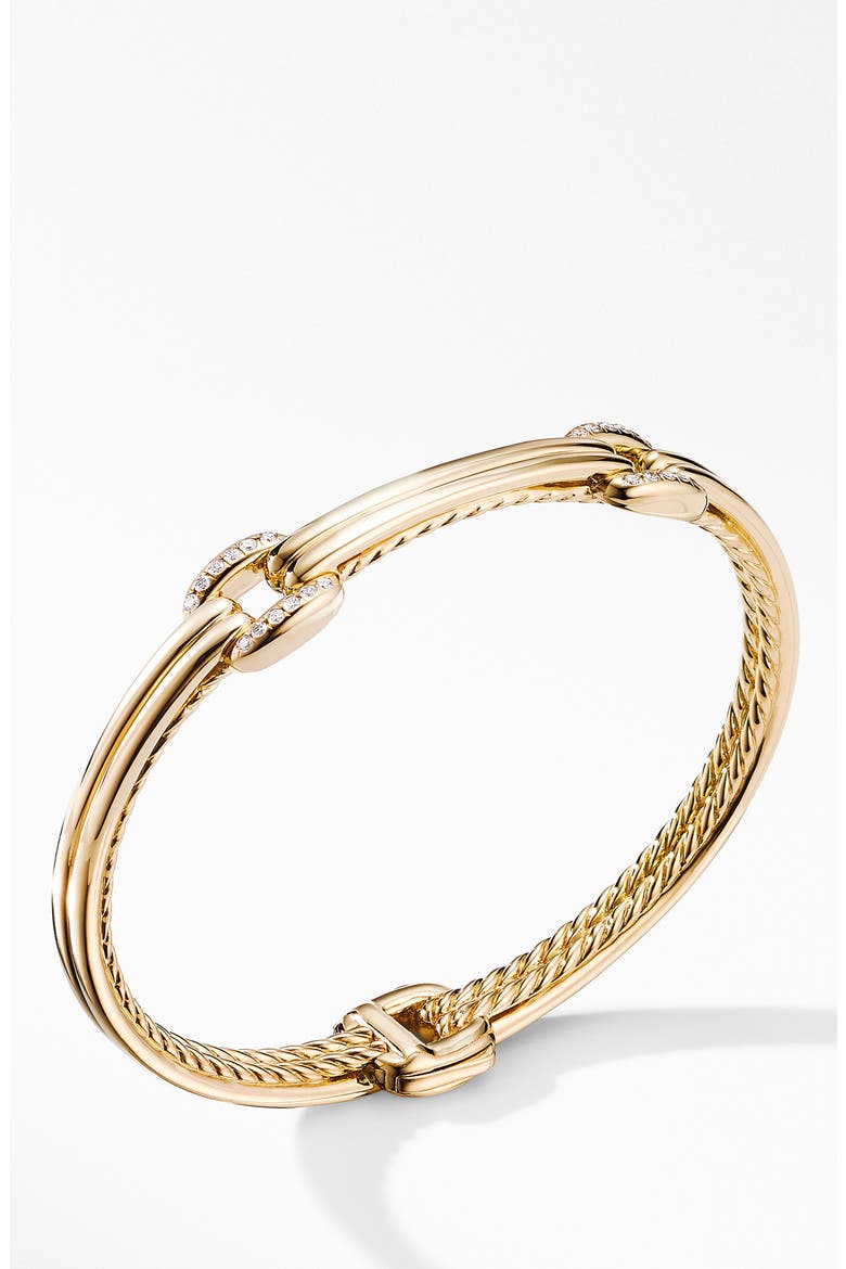 Thoroughbred® Double Link Bracelet in 18K Yellow Gold with Diamonds, Alternate, color, YELLOW GOLD/ DIAMOND