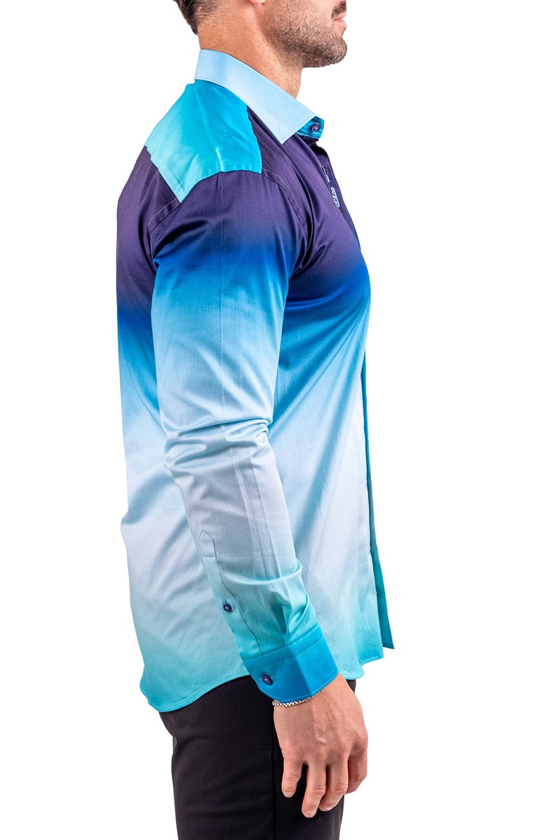 Maceoo Fibonacci Resistance Contemporary Fit Button-Up Shirt, Alternate, color, Blue