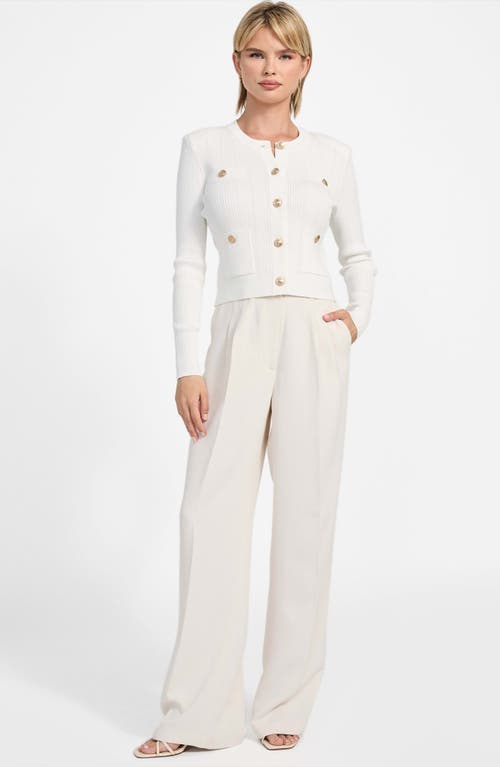 Guess Emmie Crop Cardigan In White