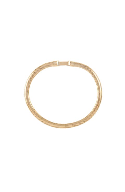 1990s Vintage Gold Plated Textured Flex Collar