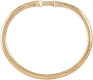 Susan Caplan 1990s Vintage Gold Plated Textured Flex Collar