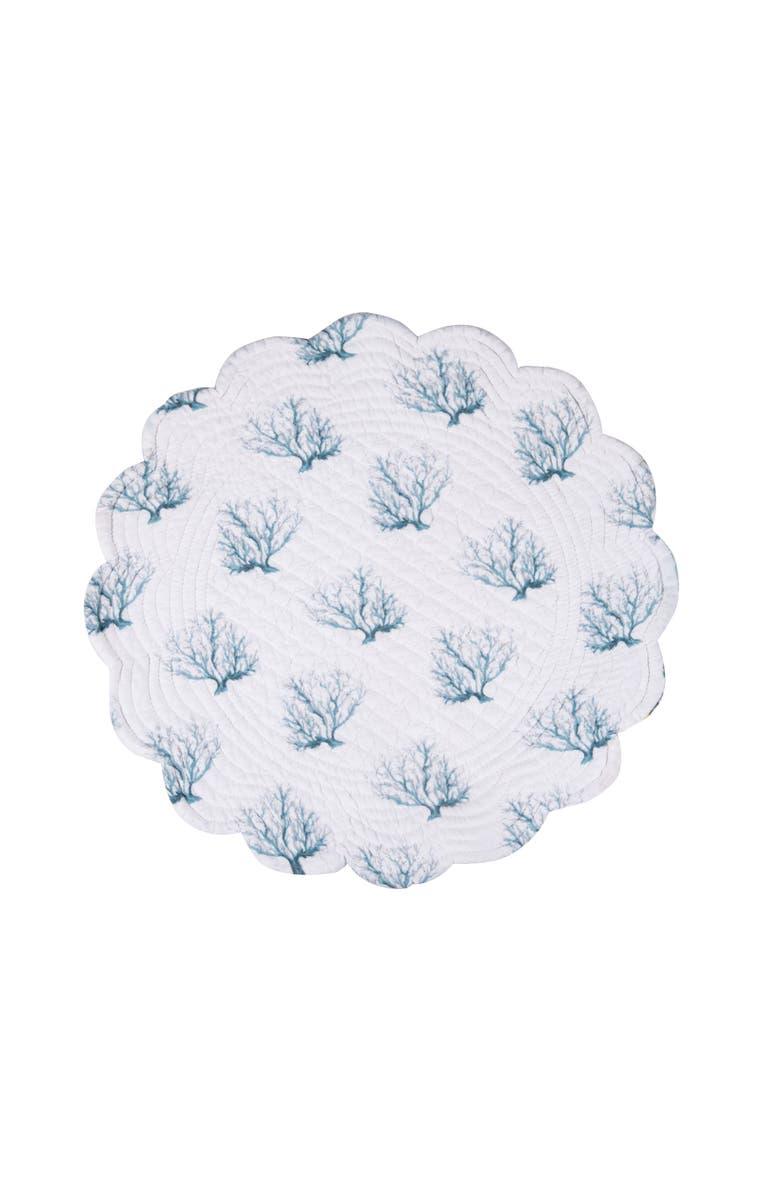 C&F Home Marlowe Sound Round Placemats Set of 6, 17", Alternate, color, Blue