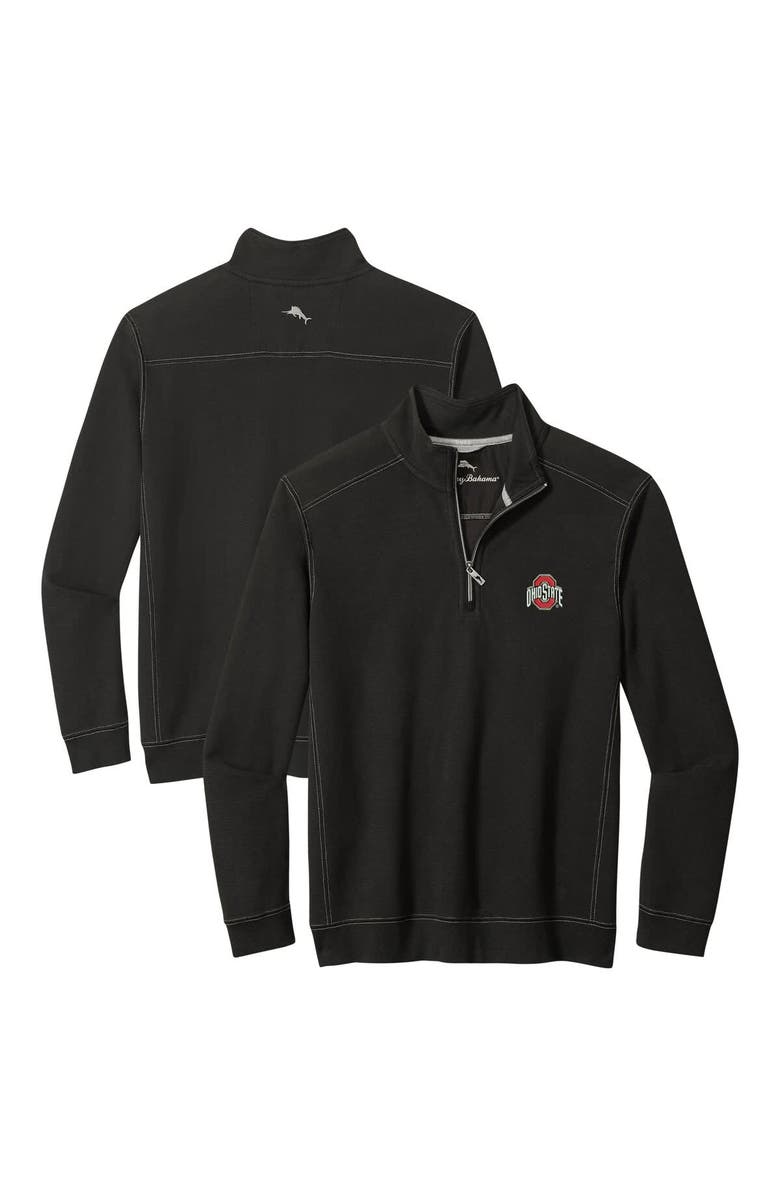 Tommy Bahama Men's Tommy Bahama Black Ohio State Buckeyes Montego Bay Half-Zip Jacket, Main, color, 
