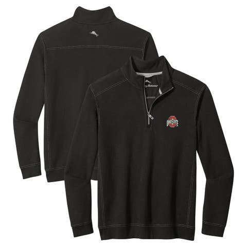 Men's Tommy Bahama Black Ohio State Buckeyes Montego Bay Half-Zip Jacket