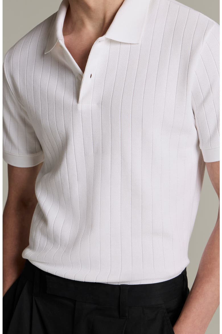 Drop Needle Stripe Pima Cotton Polo, Alternate, color, OPTIC WHITE