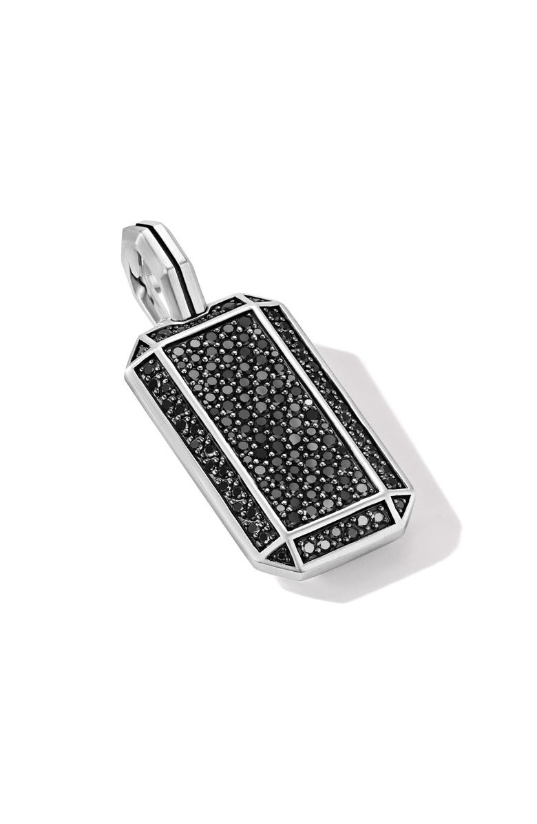 David Yurman Deco Tag in Sterling Silver with Black Diamonds, Alternate, color, Sterling Silver